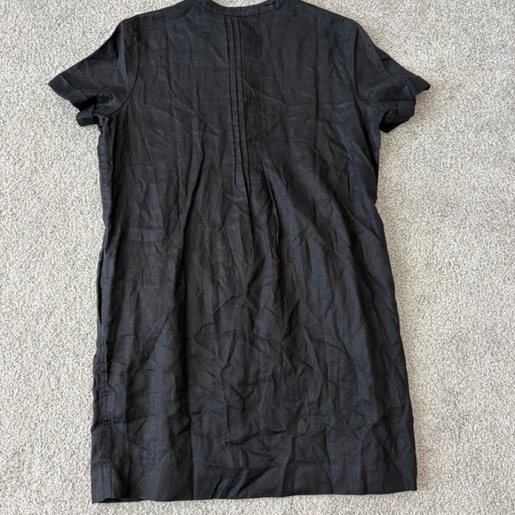 Quince European Linen Short Sleeve Swing Dress Black Size Large Beach Vacation - Picture 9 of 10